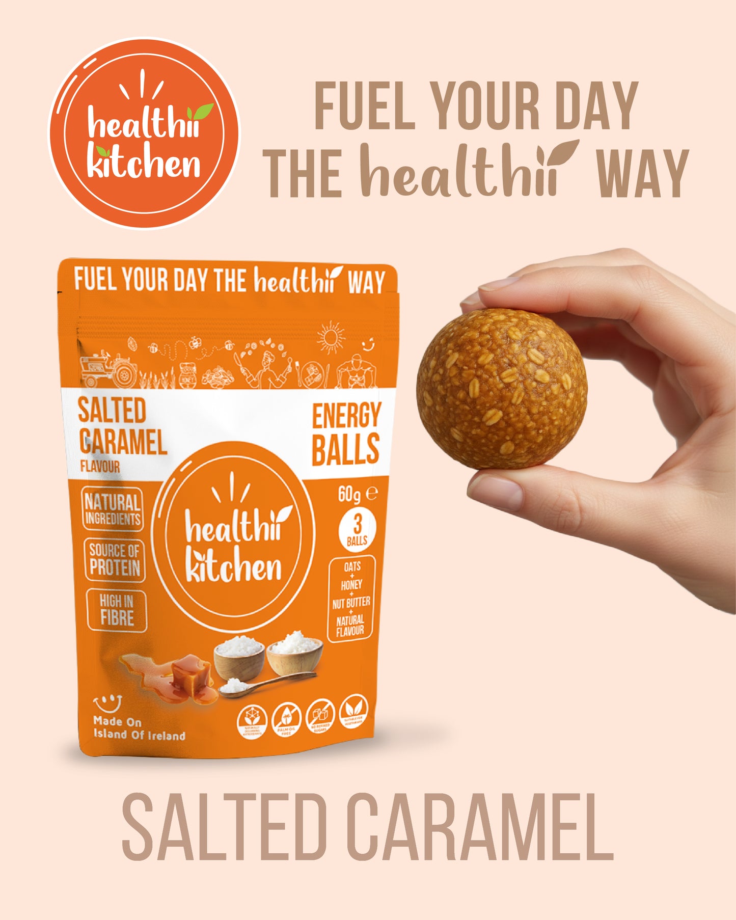 SALTED CARAMEL PROTEIN ENERGY BALLS (WHOLESALE) 20x60g