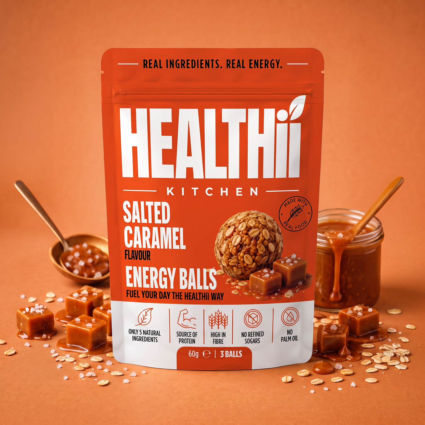 SALTED CARAMEL PROTEIN ENERGY BALLS (WHOLESALE) 20 x 60g(3 Balls) = 60 BALLS (SUPER SAVER)